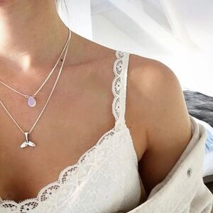 MOONSTONE and Mermaid Tail Necklace